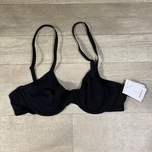 Auden Women's Cotton Unlined Demi Bra Black 34B Adjustable Strap Underwire